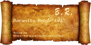 Barasits Renátó névjegykártya